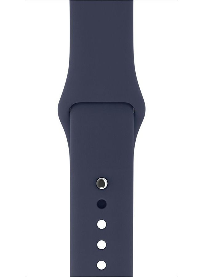 سوار من السيليكون لساعة Apple Watch Series 5/6/7 42/44/45 ملم أزرق داكن - Image 1