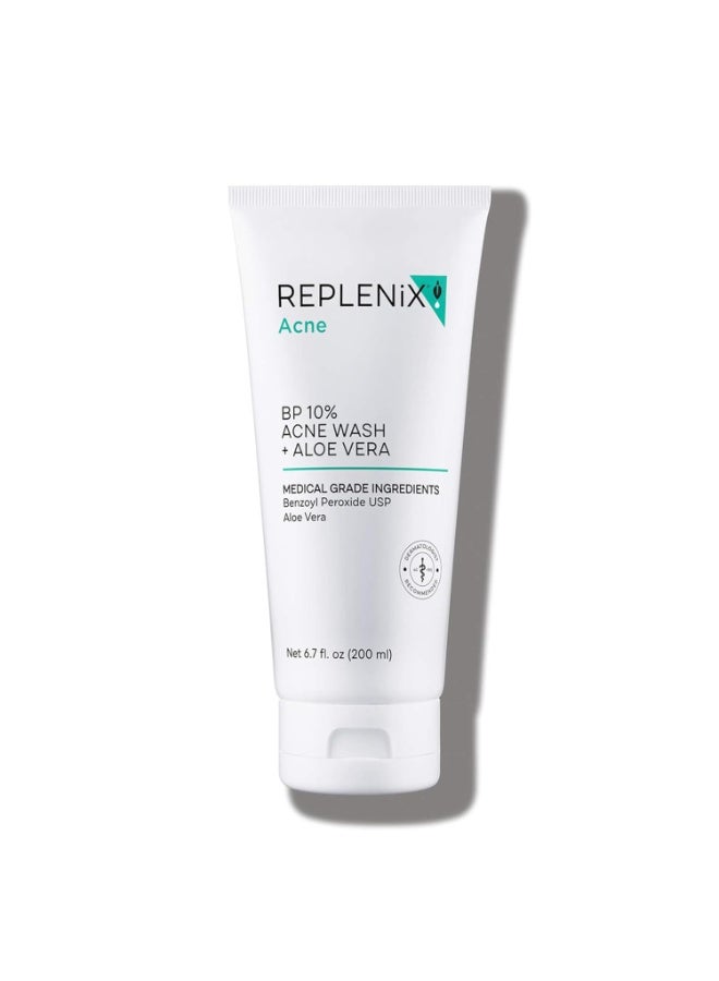 Replenix 5% Benzoyl Peroxide Acne Face Wash with Aloe, 6.7 Fl Oz â€“ Clarifying Acne Treatment Cleanser for Face & Body, Gently Unclogs Pores, Soothes & Clears Breakouts Without Drying - Image 2