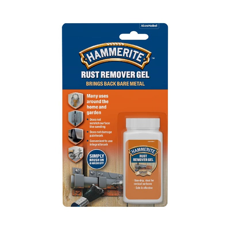Hammerite Rust Remover Gel Blister. Non Drip Rust Remover for Metal, Rust Converter - Non Damaging to Metal Paint, Suitable for Interior and Exterior - 100ml, Packaging May Vary - Image 1