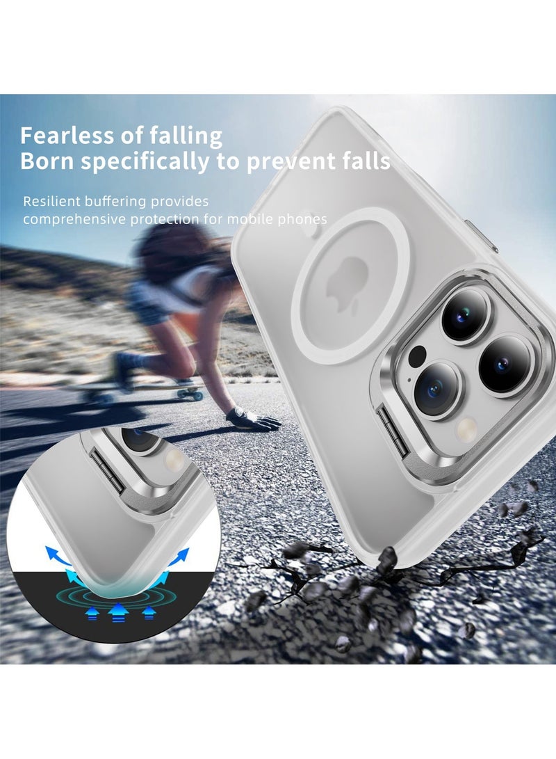 فريق ديلوكس آيفون 16 برو ماكس حالة واقية، متوافقة مع MagSafe مدمجة في وقف آيفون حالة واقية مقاومة للخدش الظهر حالة كلاسيكية سلسلة شفافة - Image 3