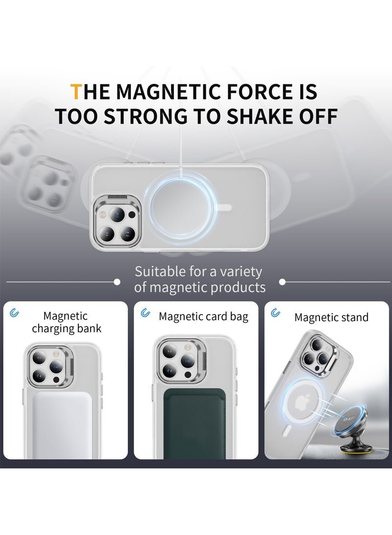 فريق ديلوكس آيفون 16 برو ماكس حالة واقية، متوافقة مع MagSafe مدمجة في وقف آيفون حالة واقية مقاومة للخدش الظهر حالة كلاسيكية سلسلة شفافة - Image 2