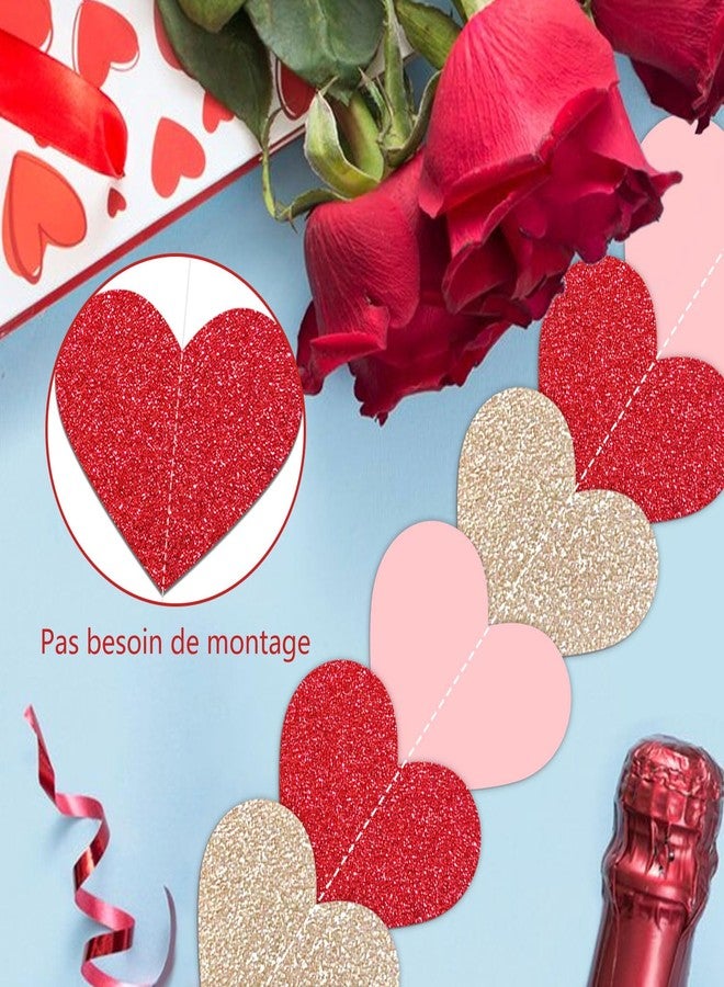Moitkptt 4 Packs 52FT Love Heart Garland Valentines Banner Engagement Decorations Streamer for Valentine's Day Anniversary Bachelorette Wedding Bridal Shower Birthday Father's Mother's Day Decorations (Red) - Image 4