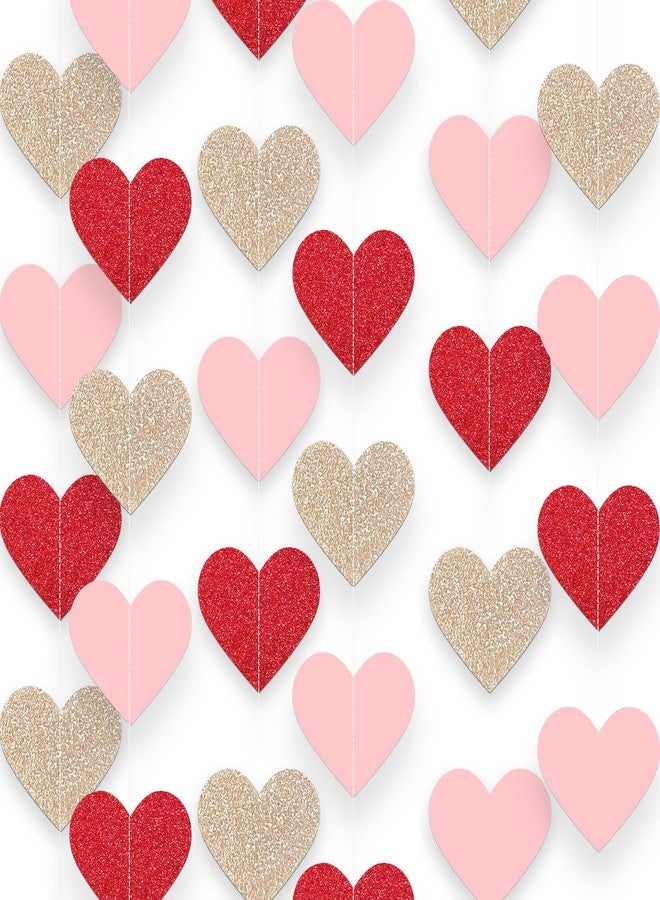 Moitkptt 4 Packs 52FT Love Heart Garland Valentines Banner Engagement Decorations Streamer for Valentine's Day Anniversary Bachelorette Wedding Bridal Shower Birthday Father's Mother's Day Decorations (Red) - Image 1