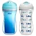 Chicco Insulated Sippy Cup 12 Months 9oz Toddler Training Cup with BiteResistant NoSpill Rim Spout DoubleWall BPAFree 2Pack BlueSharks - Image 2