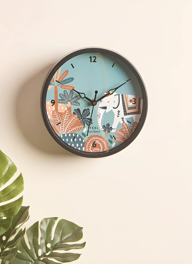 تشومباك Teal by Chumbak |Ele Garden Table and Wall clock