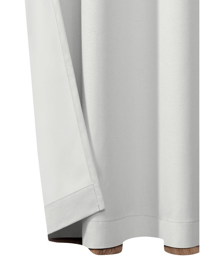 إكليبس ستائر إكليبس بيمبروك المعتمة بنسبة 100%، مصنوعة من الكتان الصناعي، مزودة بحلقات معدنية، طولها 84 بوصة وعرضها 42 بوصة، عازلة للحرارة والضوضاء، مناسبة لغرفة المعيشة وغرفة النوم، قطعتان، لون أبيض، 84 بوصة × 42 بوصة - Image 3