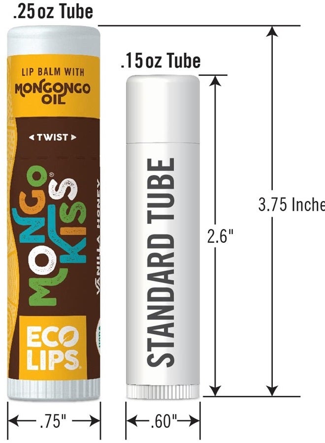 Eco Lips LIP BALM Mongo Kiss 6-Pack (6 tubes) Vanilla Honey by Eco Lips 100% Organic Beeswax & Cocoa Butter Lip Care with Organic Mongongo Oil - Soothe & Moisturize Dry and Cracked Lips - Made in USA  - Image 2