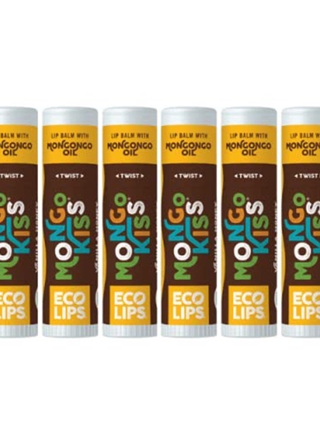 Eco Lips LIP BALM Mongo Kiss 6-Pack (6 tubes) Vanilla Honey by Eco Lips 100% Organic Beeswax & Cocoa Butter Lip Care with Organic Mongongo Oil - Soothe & Moisturize Dry and Cracked Lips - Made in USA  - Image 1
