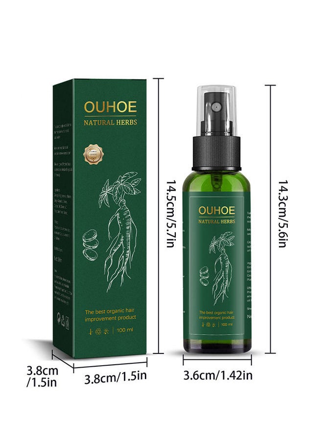 OUHOE - Ginseng Hair Regeneration Spray - Rapid Growth Hair Treatment - Hair Growth Serum Essence Oil Regrow - For Women And Men 100ML - Image 1