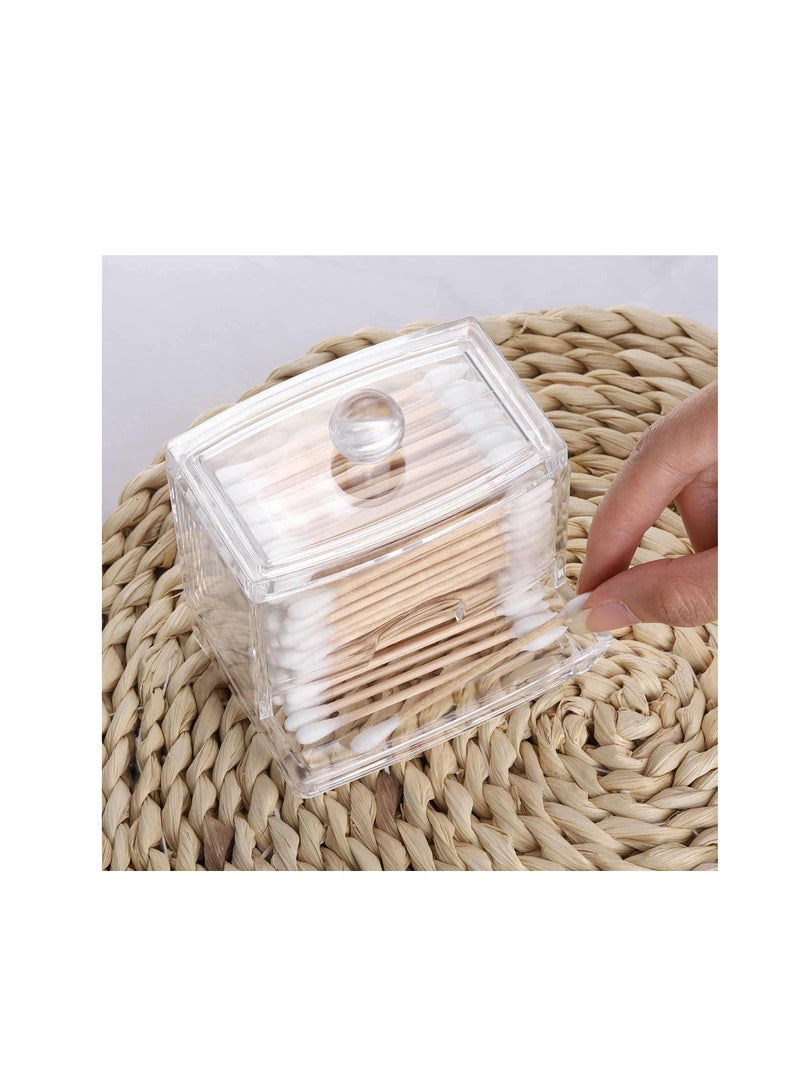 موزع أعواد قطنية أكريليك شفاف، حامل أعواد قطنية، صندوق تخزين أعواد قطنية شفاف - Image 2
