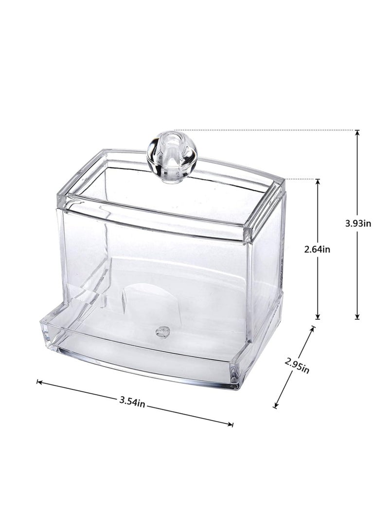 موزع أعواد قطنية أكريليك شفاف، حامل أعواد قطنية، صندوق تخزين أعواد قطنية شفاف - Image 3