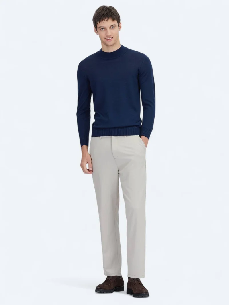 Kip Beige Weaving Jogging Fit Recycled Casual Trousers