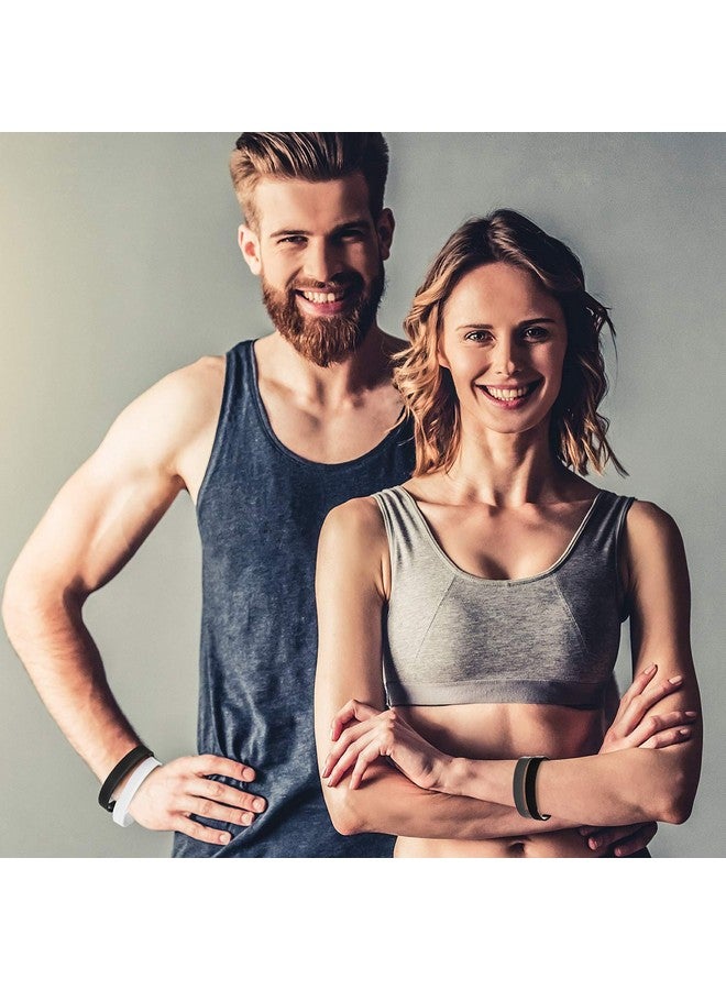 جوفيتيك 12 قطعة من أساور المطاط، أساور سيليكون بلون واحد، مجموعة متعددة من أساور المعصم الفارغة للمناسبات والحفلات المطاطية (أسود، أبيض، رمادي) - Image 4