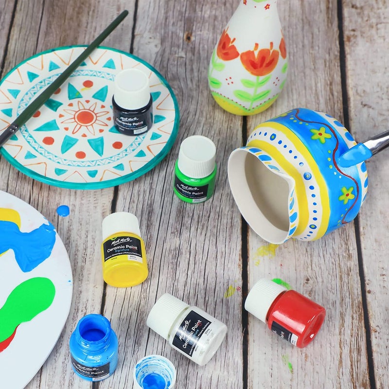 Mont Marte Ceramic Paint Set - 6 Colors (20ml Each) for Porcelain, China, and Glass - Image 4