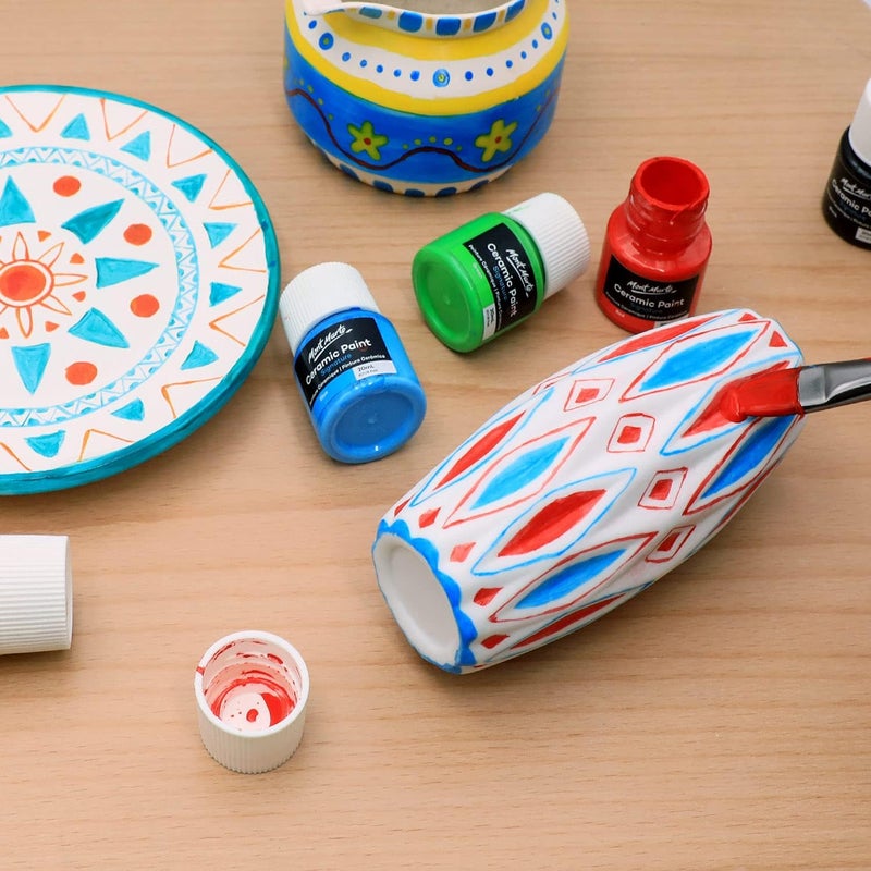 Mont Marte Ceramic Paint Set - 6 Colors (20ml Each) for Porcelain, China, and Glass - Image 5