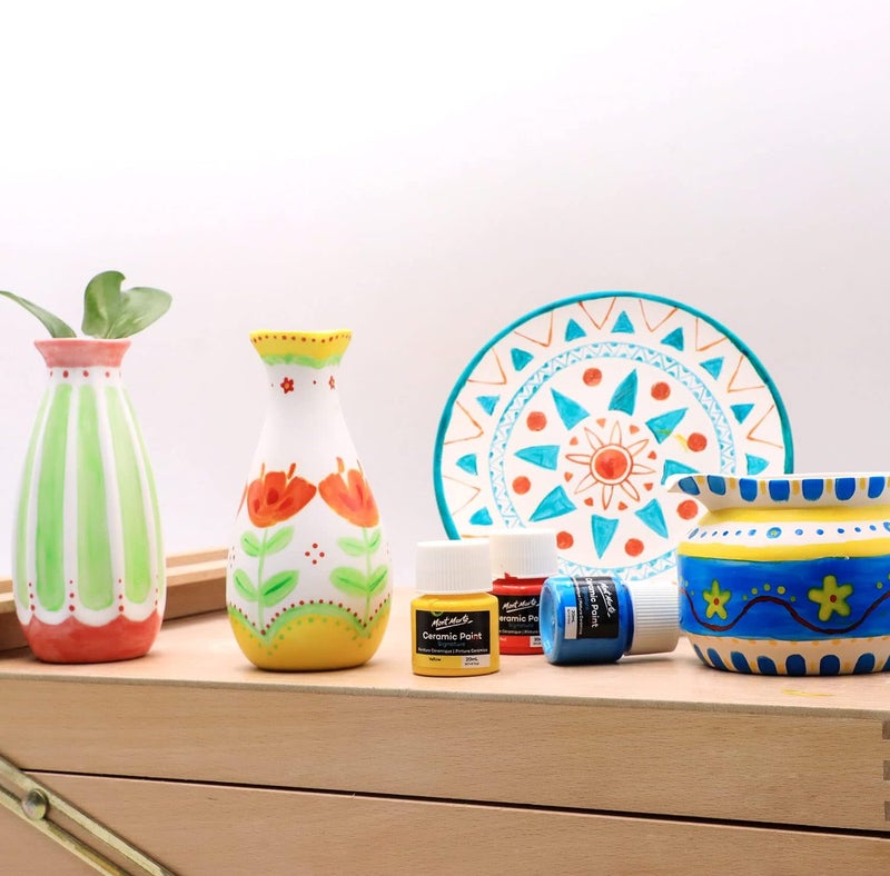 Mont Marte Ceramic Paint Set - 6 Colors (20ml Each) for Porcelain, China, and Glass - Image 3