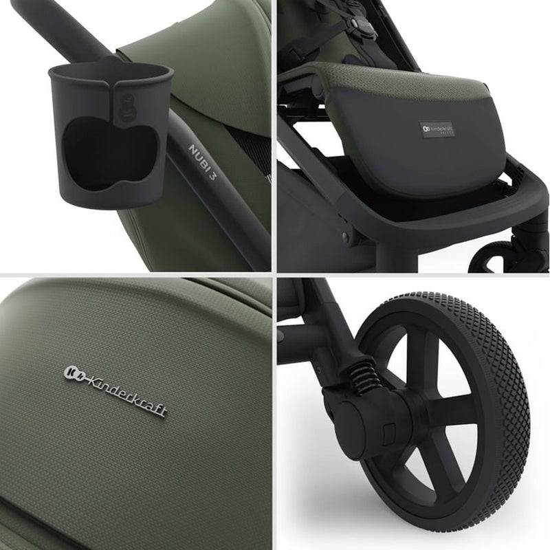 Kinderkraft - Nubi 3 Sport Stroller - Green - 27487 - Image 5