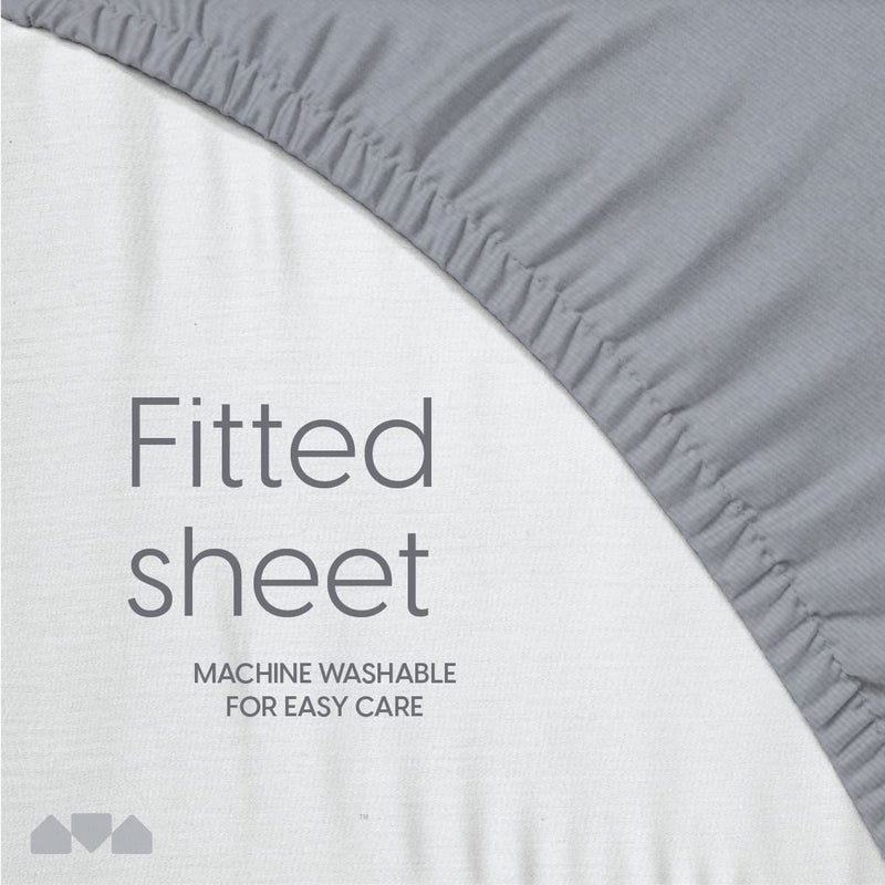 milliard Fitted Sheet for The Milliard Trifold Mattress  Super Soft and Cozy Washable Grey Sheet (Single  4"") - Image 4