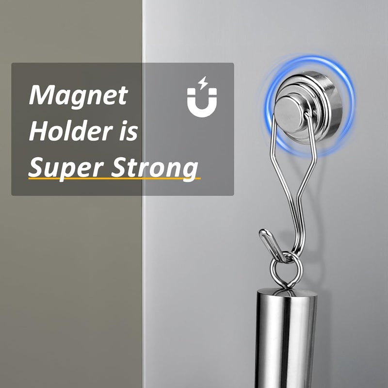 Juome 6oz Stainless Steel Ice Scoop for Freezer with Magnetic Holder, Metal Ice Scoop for Ice Machine, Small Ice Cube Scooper for Freezer Bin for Ge Profile Opal 2.0 Nugget Ice Maker - Image 2