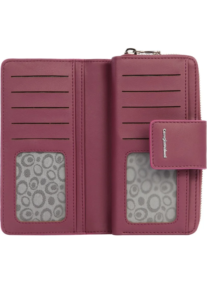 Cengiz Pakel Lucia Women's Wallet 65268-DAMSON