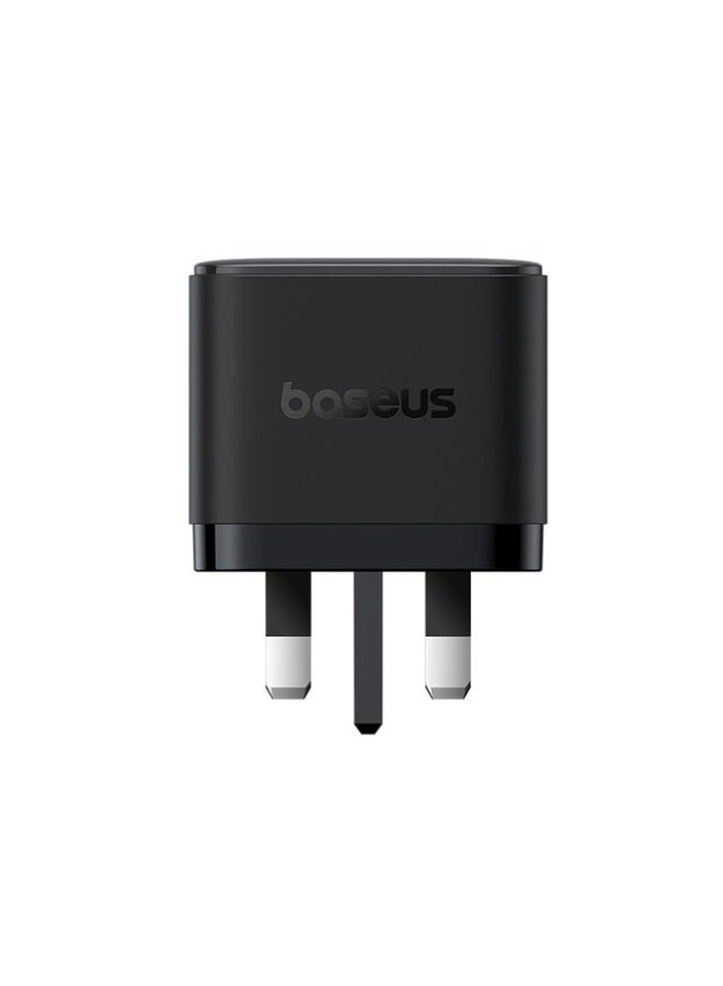 بيسوس شاحن سريع 65 واط 2 نوع-C + USB قابس المملكة المتحدة مع كابل نوع-C 100 واط 1م شاحن سفر مدمج - Image 2