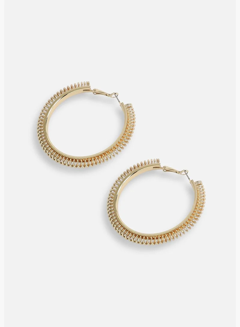 SOHI Gold Plated Party Designer Stone Hoop Earring For Women