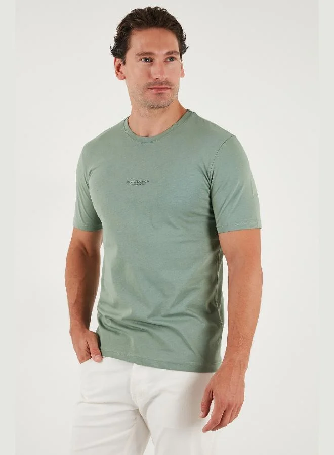 بوراتي تي شيرت رجالي قطن بطبعة من بوراتي بقصة عادية ورقبة دائرية