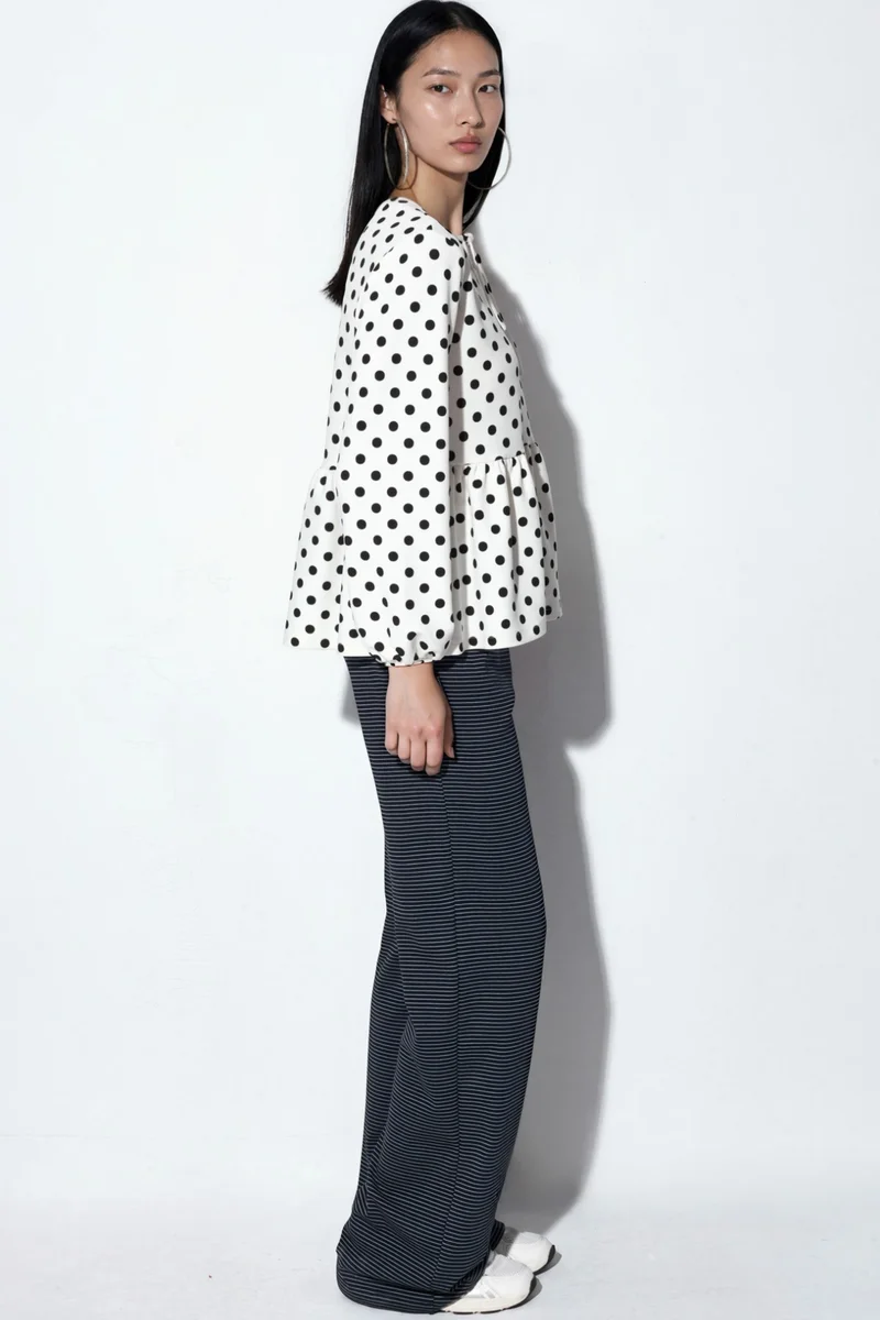 Big Dart BDART Polka Dot Crepe Tie-Detail Blouse