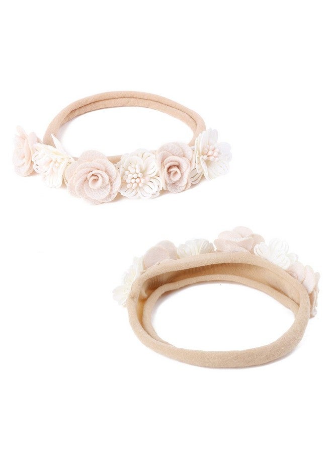 mligril Baby Headbands Set Flower Hair Bows Accessories-Elastic Hair Band Crown Floral Wraps Birthday Gifts For Girls Newborn Infant Toddler 3Pcs  - Image 2