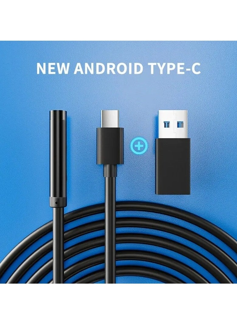 ماركة غير محددة كاميرا منظار من نوع TYPE-C طول 2 متر 7 ملي IP67 مقاومه للماء 6 مصابيح ليد قابلة للتعديل مرنه في التعامل لأجهزة أندرويد و الكمبيوتر المحمول و لا يدعم هواتف IOS تسجيل صور و فيديو و صوت  - Image 5