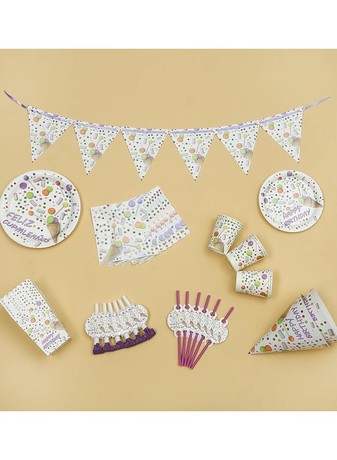 7-Inch White Happy Birthday Party Plates (Pack of 10) Ideal for Party, Celebration, Decoration, Theme, Birthdays  - Image 2