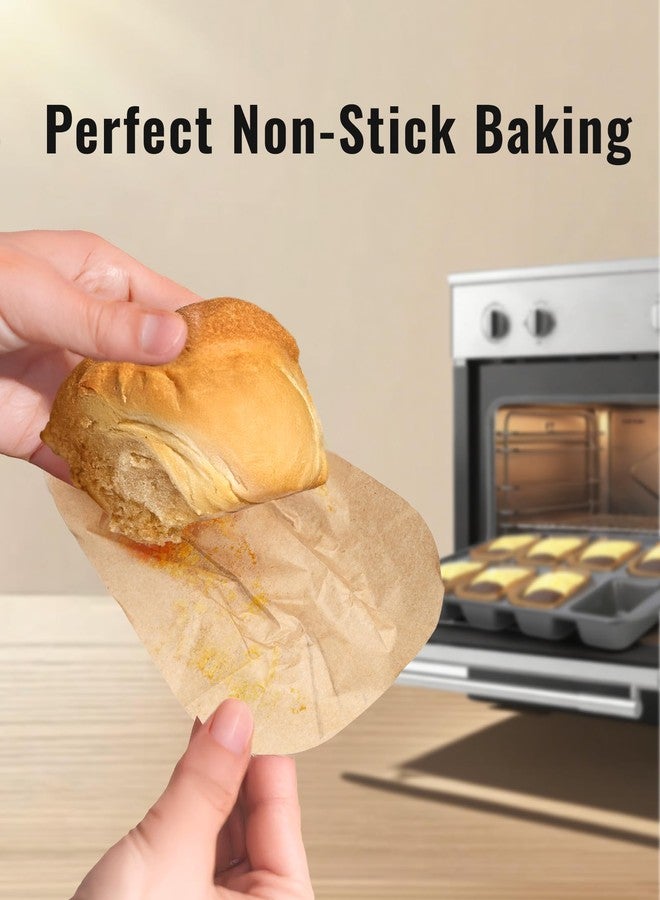 Bake Choice 100 Pcs Mini Loaf Pan Liners Compatible with Wilton Mini Loaf Pan, Natural Parchment Paper Petite Loaf Baking Cups for Cupcake, Muffin, Brownies, 3.74 * 2.36 * 1.57inch - Image 3