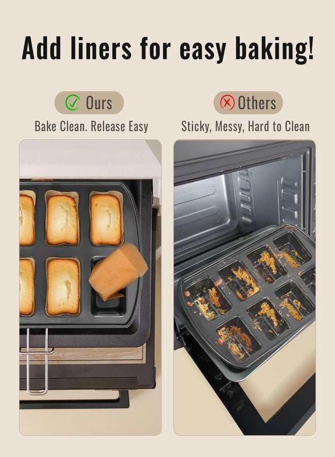 Bake Choice 100 Pcs Mini Loaf Pan Liners Compatible with Wilton Mini Loaf Pan, Natural Parchment Paper Petite Loaf Baking Cups for Cupcake, Muffin, Brownies, 3.74 * 2.36 * 1.57inch - Image 4