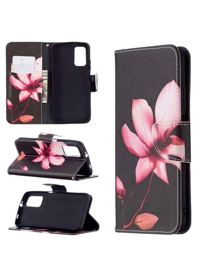 HuHa Case Cover For Xiaomi Poco M3 Colored Drawing Pattern Horizontal Flip Leather Case with Holder & Card Slots & Wallet Lotus 