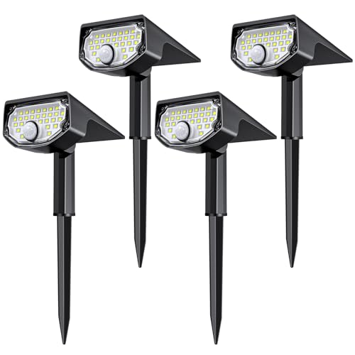 AloftSun Solar Motion Sensor Outdoor Lights,Waterproof Motion Sensor Spot Lights- 30 LED/3 Modes Solar Powered Spotlights,Landscape Lighting for Yard and Garden, Cool White,4 Pack - Image 1