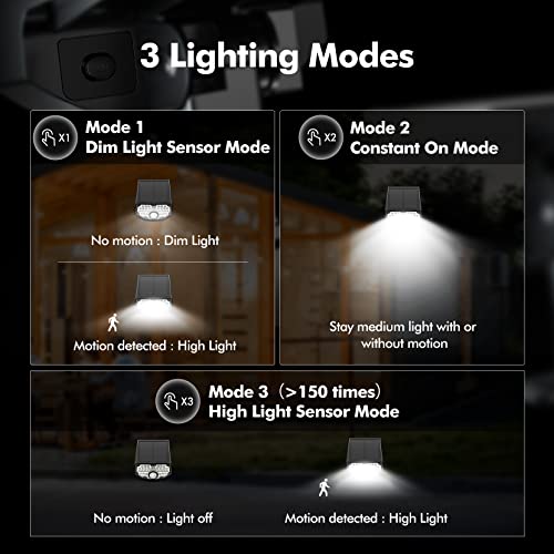AloftSun Solar Motion Sensor Outdoor Lights,Waterproof Motion Sensor Spot Lights- 30 LED/3 Modes Solar Powered Spotlights,Landscape Lighting for Yard and Garden, Cool White,4 Pack - Image 3