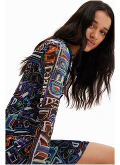 DESIGUAL Short slim tulle dress  - Image 4