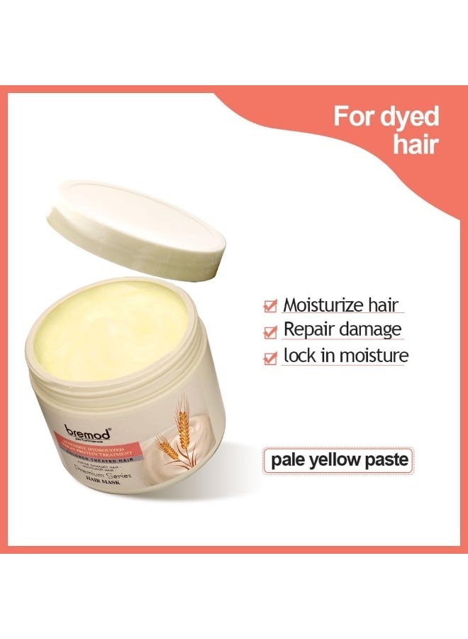 Bremod Performance Intensive Hydrolyzed Wheat Protein Treatment Hair Mask 500 ml Repair Damaged Hair Color Care Deep Conditioning Smooth Soft Hair - Image 5