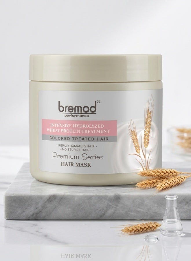 Bremod Performance Intensive Hydrolyzed Wheat Protein Treatment Hair Mask 500 ml Repair Damaged Hair Color Care Deep Conditioning Smooth Soft Hair - Image 1
