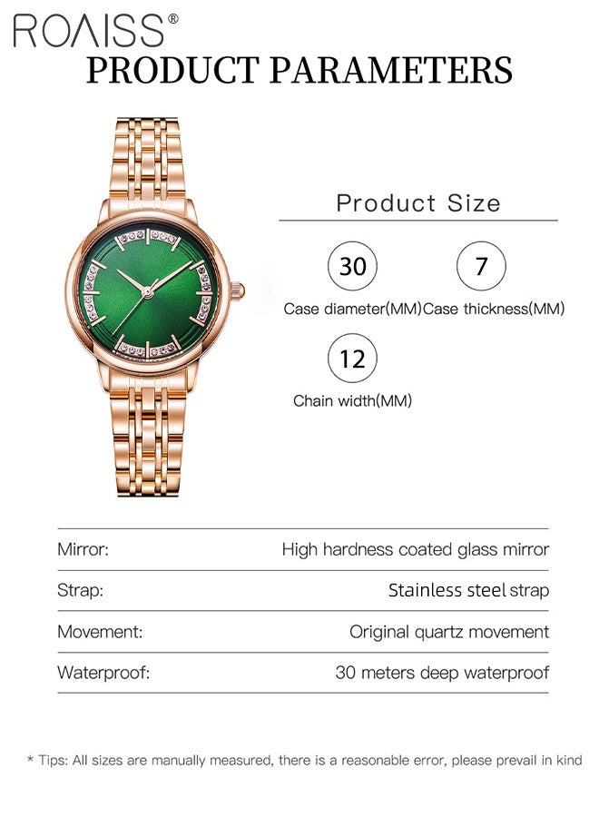 رويس ساعة كوارتز أنيقة للنساء بسوار من الفولاذ، شاشة عرض تناظرية، ميناء مزخرف بنقشة الشمس مع زخرفة من الزركونيوم والألماس، مقاومة للماء، ساعة يد فاخرة خفيفة الوزن بسيطة كهدية للنساء - Image 3