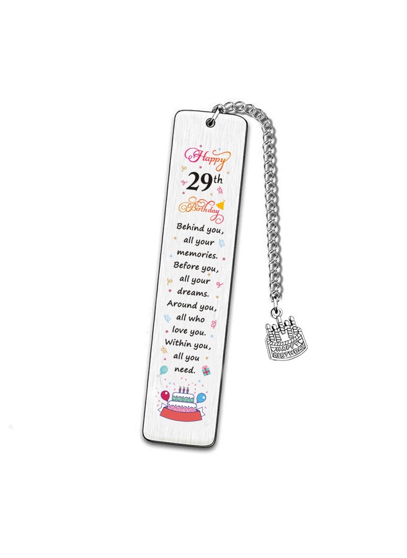 Generic - Stainless Steel Metal Bookmark Customizable Laser Engraving Birthday Gift Colorful Logo Design Bookmark Factory For Birthdays 29-year-old color bookmark - Image 1