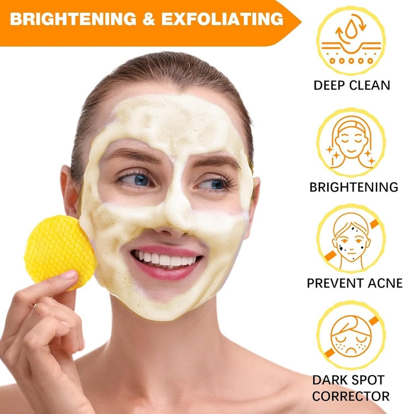 Acid and Turmeric Cleansing Pads for Dark Spots, Skin Brightening & Acne Prevention, with Vitamin B5, Vitamin C, Turmeric Infused Foaming Exfoliating Pads, for Face for All Skin Types -60PCS (Pack of 1) - Image 4