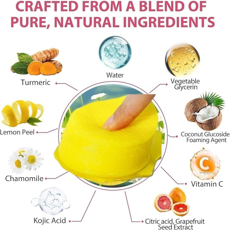 Acid and Turmeric Cleansing Pads for Dark Spots, Skin Brightening & Acne Prevention, with Vitamin B5, Vitamin C, Turmeric Infused Foaming Exfoliating Pads, for Face for All Skin Types -60PCS (Pack of 1) - Image 5