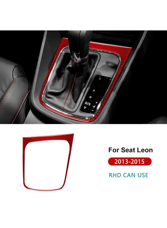 KUNGKIC Real Soft Carbon Fiber For Seat Leon MK3 2013 2014 2015 LHD RHD Car Gear Shift Frame Panel Sticker Trim Interior Accessories - Image 1