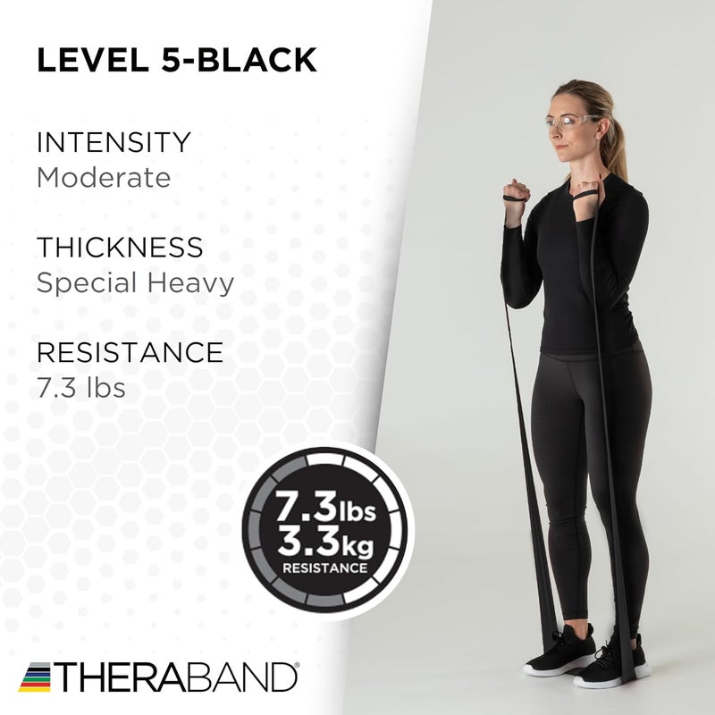 THERABAND Latex-Free Professional Special Heavy Resistance Bands - 25-Yard Dispenser Box, Black - Image 3
