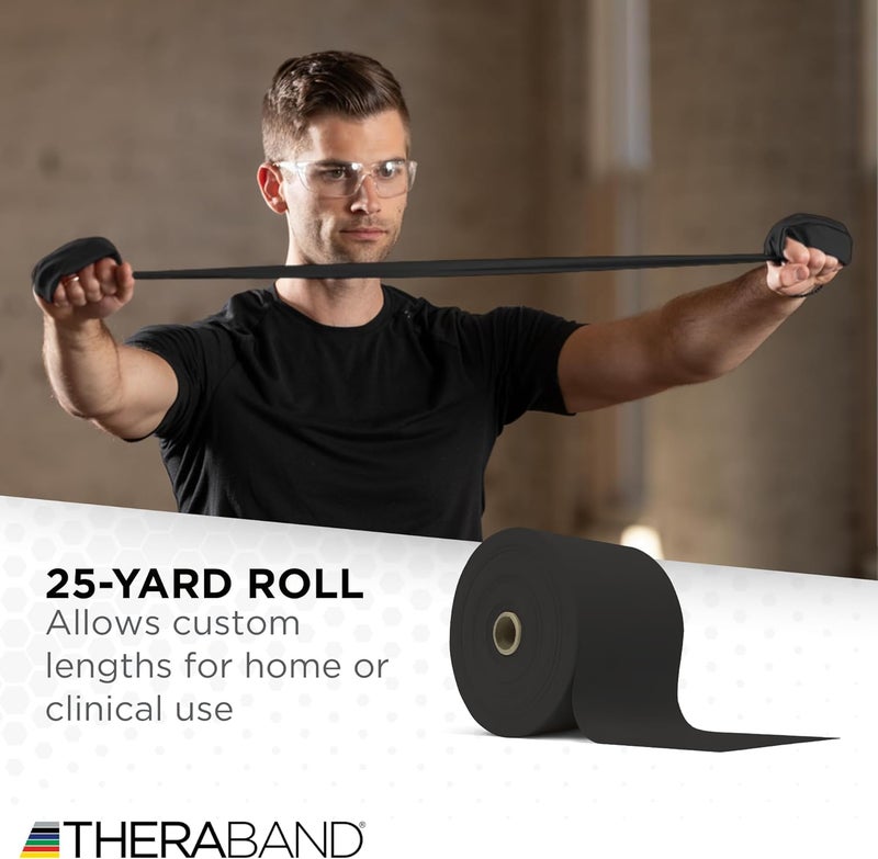 THERABAND Latex-Free Professional Special Heavy Resistance Bands - 25-Yard Dispenser Box, Black - Image 5