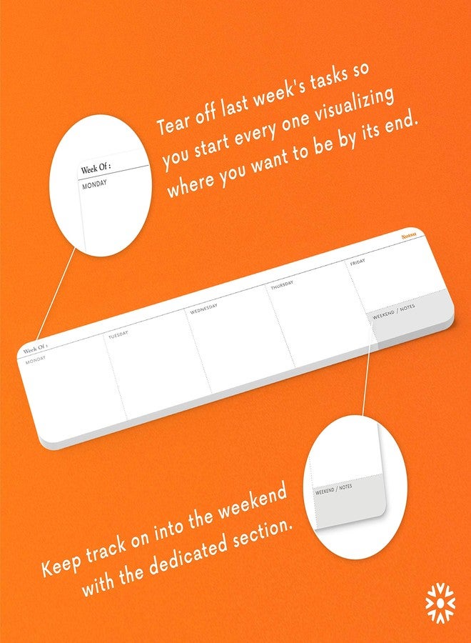 Notsu Weekly Planner Notepad | Tear Off Desk Calendar Pad, Undated | Mini Desk Planner Pad, Fits Alongside Keyboard | 50 Sheets, Thick Paper - Image 4