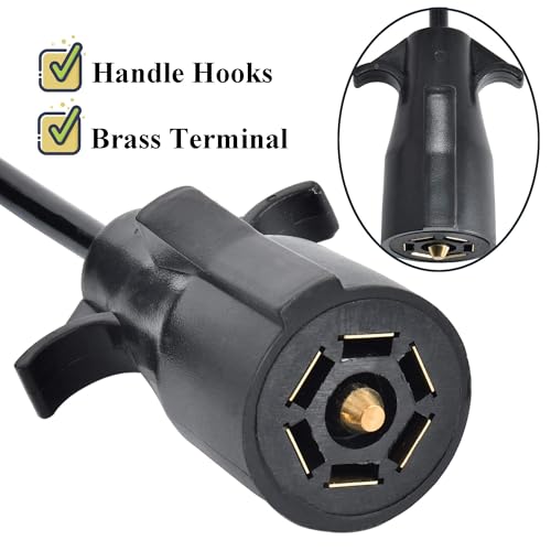 Oyviny 7 Way Round to 5 Way Flat Coiled Trailer Plug Adapter 7 Pin to 5 Pin Trailer Coiled Wiring Adapter Full Length 5 Foot (60 inches) - Image 5