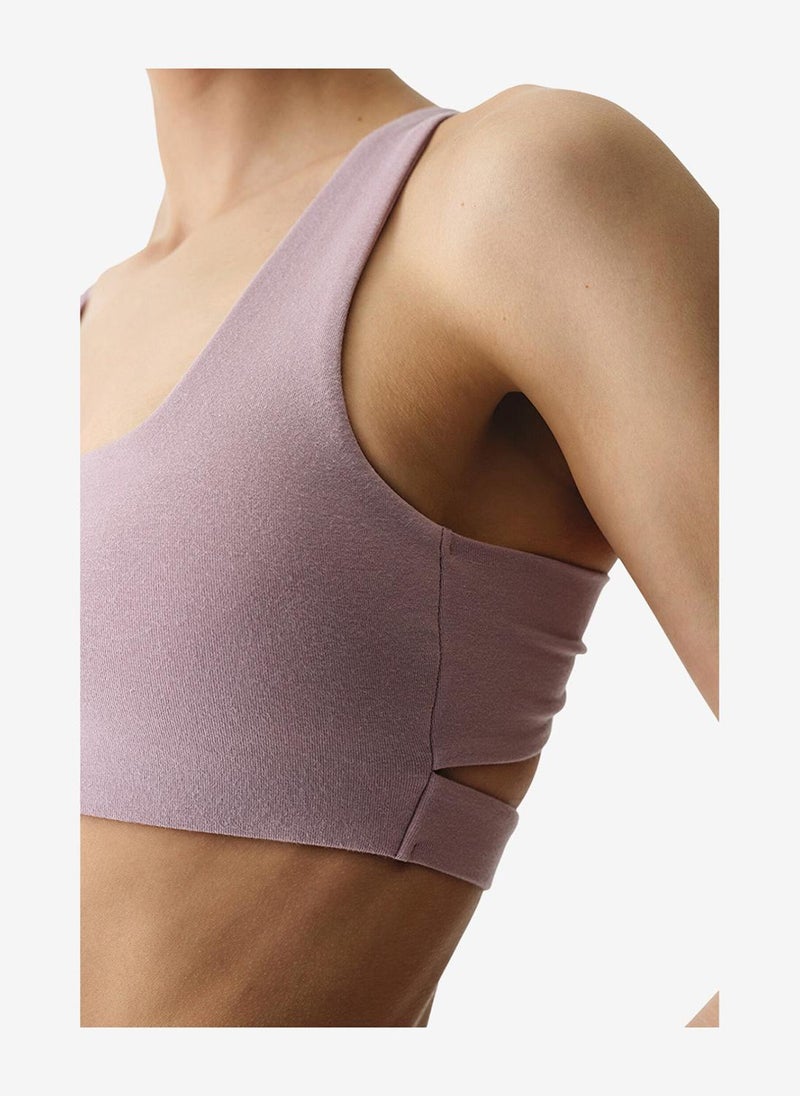 Penti Women Cotton Modal Blend Twisted Back Lilac Top - Image 4