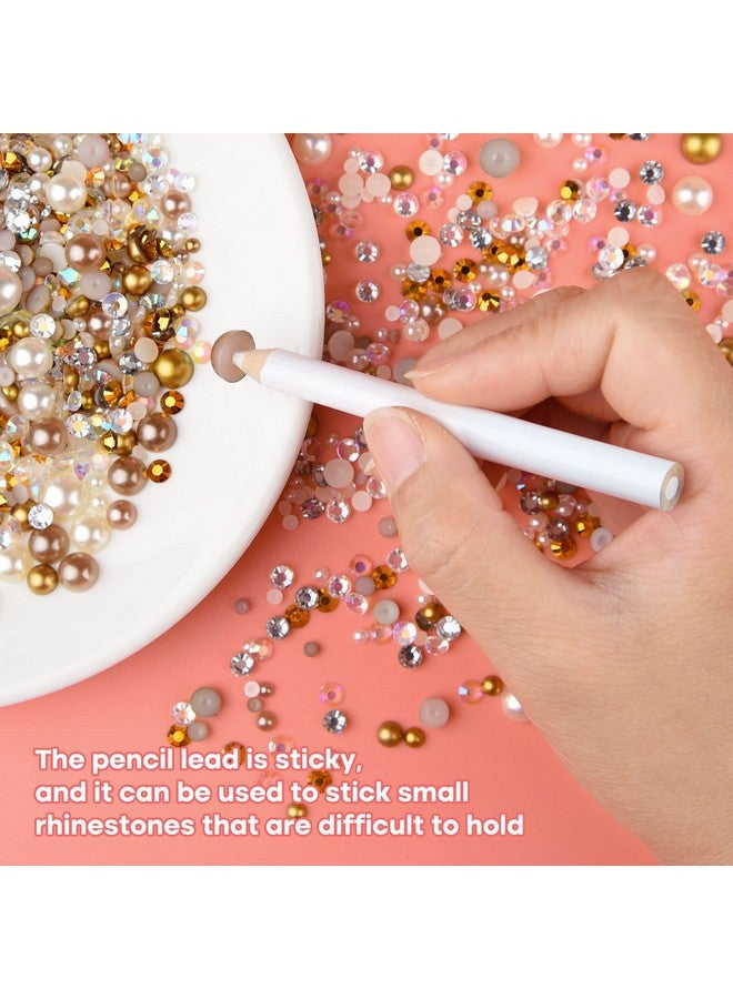 ASTARON 50g Mix Flatback Rhinestones Half Pearls for Craft Mixed Size 3mm-10mm Flat Back Rhinestones for Crafts Flatback Pearls for DIY Tumblers Mugs Nail Art Shoes Clothes (Champagne Gold Series) - Image 5
